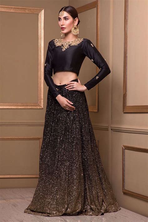 Rozina Munib Women Dresses Designer Black And Gold