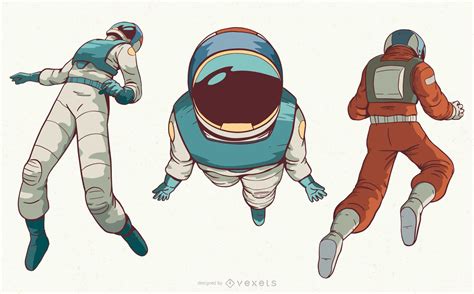 Astronaut Character Set Vector Download