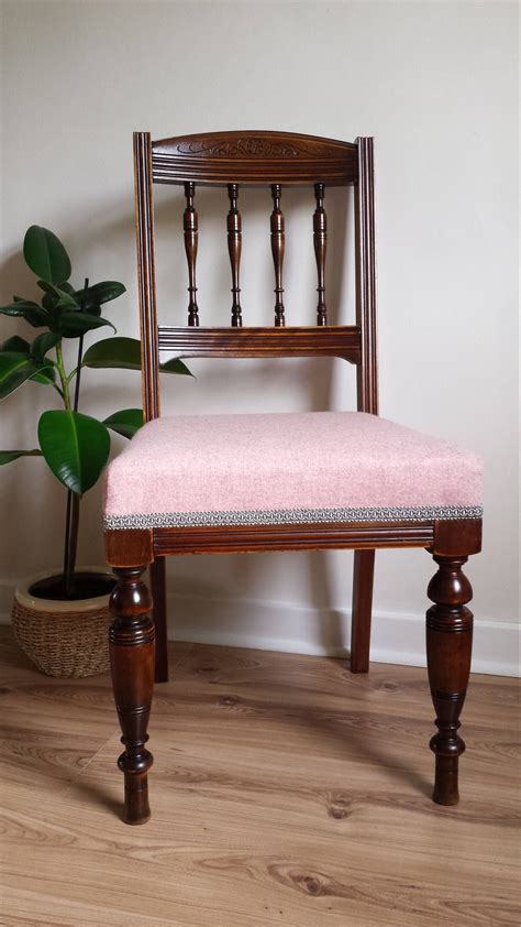 Looking for the best bedroom chairs? Antique Dining/Bedroom Chair Upholstered in Dusky Rose ...