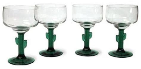 Libbey Lifestyles Margarita Glass 12 Oz Set Of 4 Green Cactus Stems Vasos Y Copas Vasos