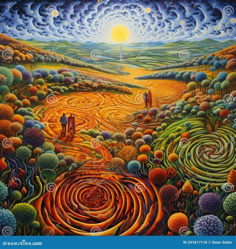 Dreamscape Art: Unraveling Crop Circle Codes Stock Photo - Image of