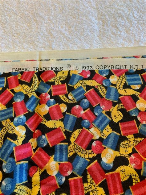 12 Yd Sewing Notions Cotton Fabric By Fabric Traditions B1 Etsy