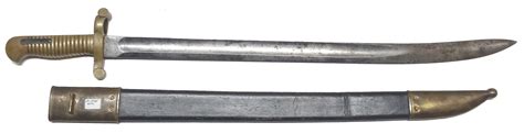 Original Civil War Model 1855 Rifle Saber Bayonet With Brass Mounted