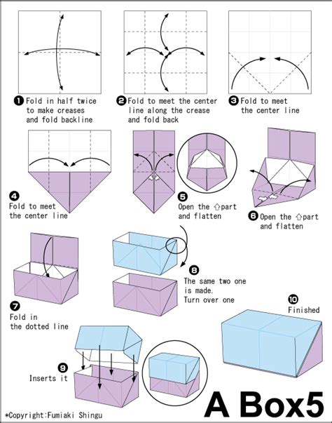 Tutorial Origami Hinged Box Instructions