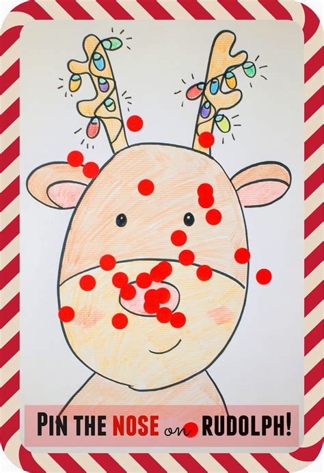 Pin The Nose On Rudolph Christmas Game Kindergarten Christmas Party