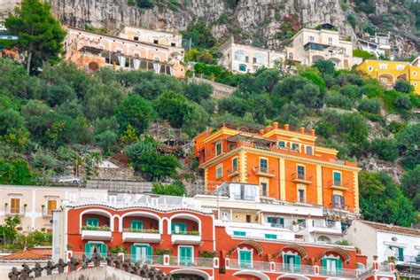 Beautiful Colorful Houses On A Mountain In Positano A Town On Amalfi