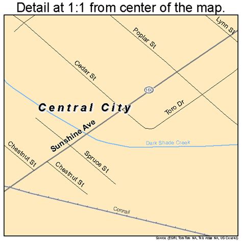 Central City Pennsylvania Street Map 4212296