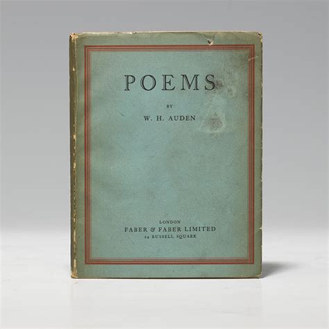 Poems First Edition Signed W H Auden Bauman Rare Books