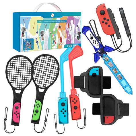 Jddwin Switch Accessories Bundle9 In 1 Nintendo Switch Sports Game