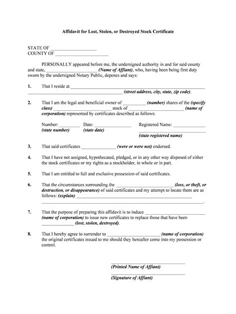 Affidavit Certificate Fill And Sign Printable Template Online Us