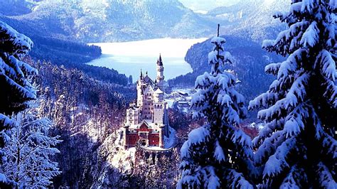 Hd Wallpaper Neuschwanstein Castle Bavaria Germany Winter Lake