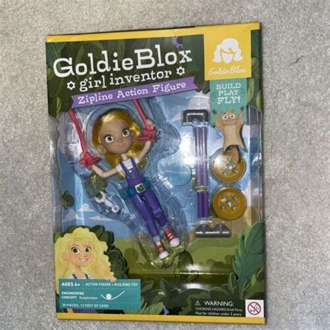 Goldie Blox Girl Inventor Zipline Action Figure Building Toy New In Box