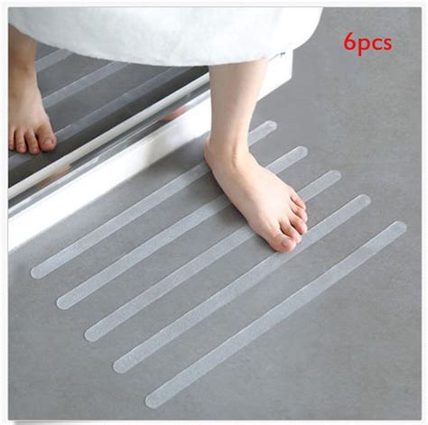 6pcs Anti Slip Bath Grip Stickers Non Slip Shower Strips Flooring Safety Tape