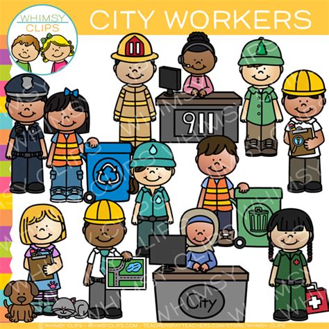 Kids City Workers Clip Art Images And Illustrations Whimsy Clips