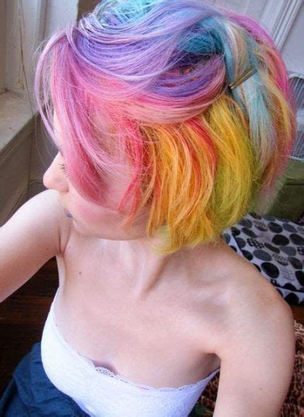 45 Ideas Hair Rainbow Short Girls For 2019 Pastel Rainbow Hair Hair