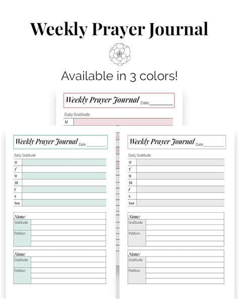 Weekly Prayer Journal Christian Planner Instant Download Etsy Uk