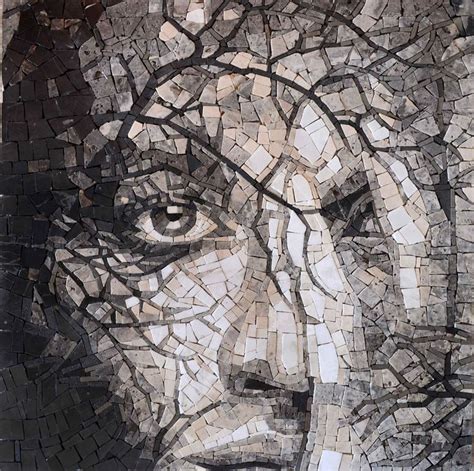 Woman Face Position Mosaic Portrait Mural Mosaic Portrait Mosaic