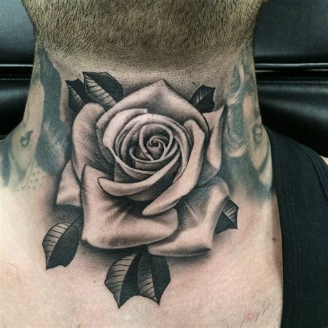 The literal translation of tebori is to carve by hand. Neck Rose Tattoo | Best tattoo design ideas