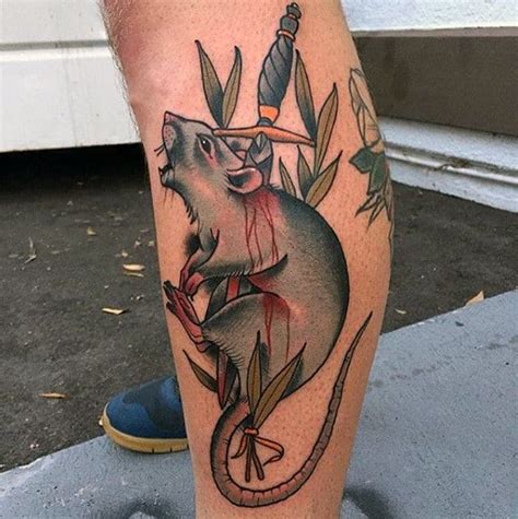 This is probably a popular idea from somewhere, but i simply don't know where the source is. 70 Rat Tattoo Designs For Men - Masculine Ink Ideas