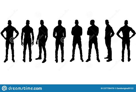 Silhouette Of Groups Of People Stock Vector Illustration Of Outline Male 237758478