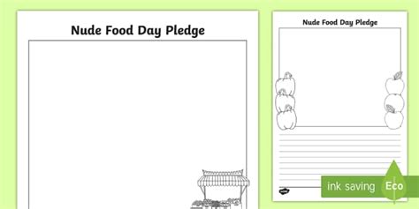 Nude Food Pledge F 2 Worksheet Worksheet Twinkl