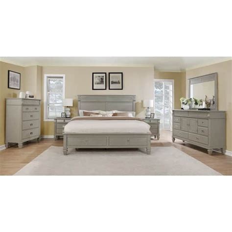 York 204 Solid Wood Construction Bedroom Set With King Size Bed