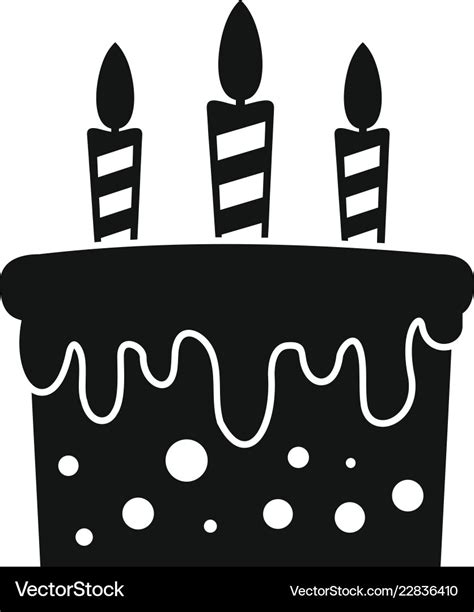 Birthday Cake Icon Simple Style Royalty Free Vector Image