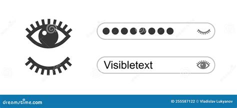 Hide Show Password Eye Icon Field Text Vector Or Hidden Invisible And