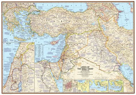 Lands Of The Bible 1967 Map By National Geographic Shop Mapworld