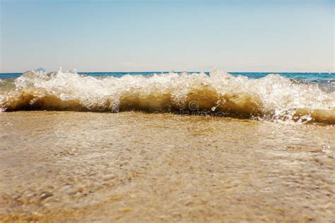 Wave Of Blue Ocean On Sandy Beach Summer Background Stock Image Image