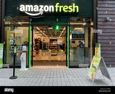 An Amazon Fresh Till Free Grocery Store In Wembley Park London Stock