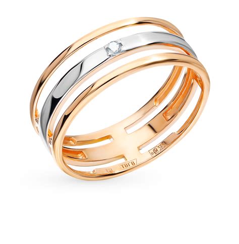 Золотое кольцо с бриллиантами БРИЛЛИАНТЫ ЯКУТИИ 7429 K5r 01 розовое