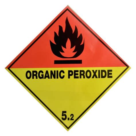 Organic Peroxide Hazard Placard Self Adhesive X Mm