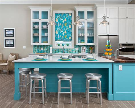 This mosaic backsplash not only has the glass tiles and shell resin tiles that the tiles above have, but also added brushed steel tiles as well as tiny square tiles that are cut to reflect and almost look like crystals. Turquoise Backsplash | Houzz