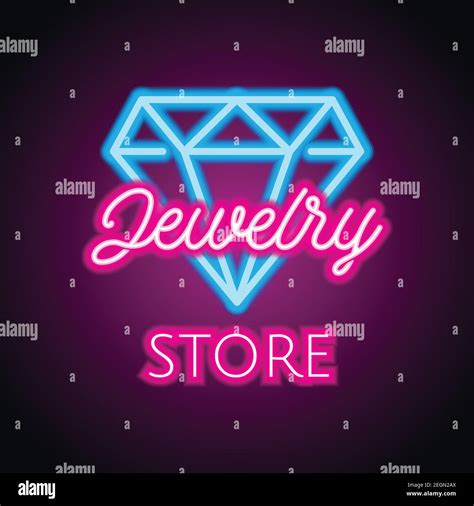 Jewelry Store Neon Sign For Jewelry Business Plank Vector Illustration