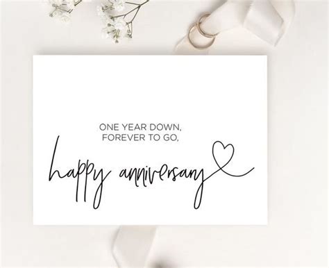 Happy First Anniversary 1 Year Anniversary Card For Wife Anniversary