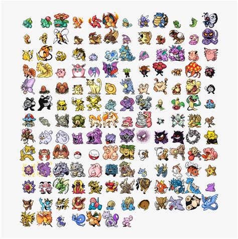 Gen I Sprites Re Coloured All Pokemon In Pokemon Red And Blue Free
