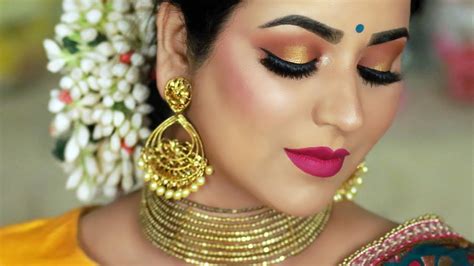 traditional indian wedding guest makeup tutorial sunset halo smokey eye youtube
