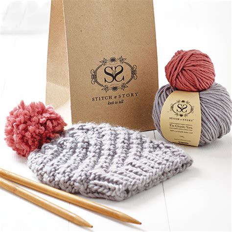 Learn how to do the alternative long tail cast on, the knit stitch, and the invisible seam.oh and let's not forget about the pom pom! beginner's pom pom hat knitting kit by stitch & story ...