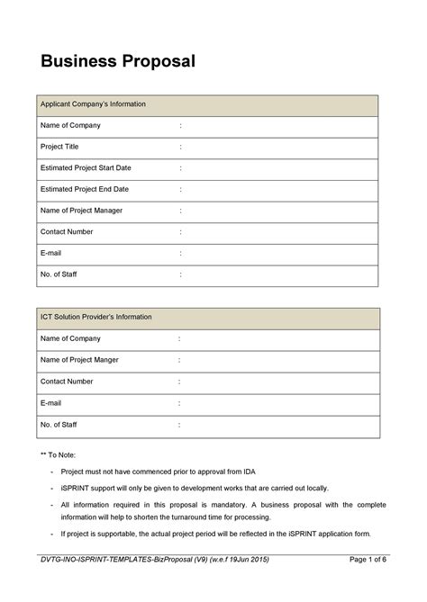 Business Proposal Template Fillable Printable Pdf And Forms Porn