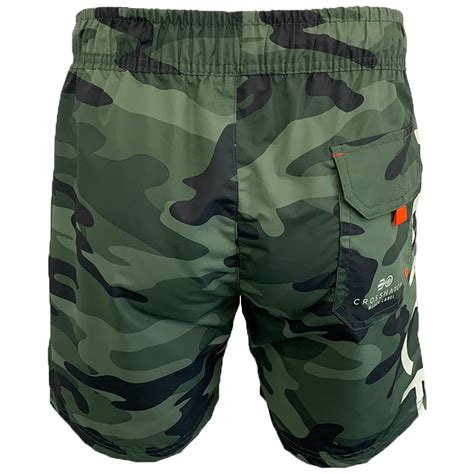 Mens Camouflage Swim Shorts Crosshatch Army Military Knee Length Casual