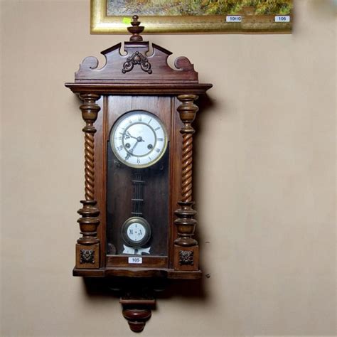19th Century German Walnut Regulator With Enamel Dial Clocks Wall Horology Clocks And Watches