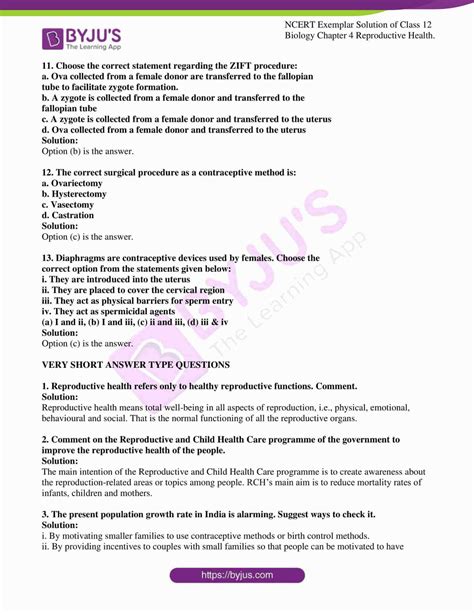 ncert exemplar solutions class 12 biology chapter 4 reproductive health learn with the pdf here