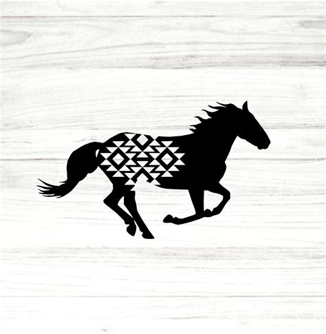 Aztec Horse Svg Running Horse Svg Horse Clipart Western Etsy