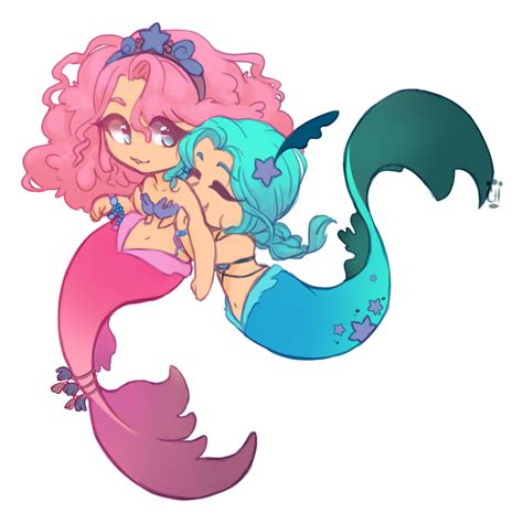 Two Cute Mermaids By Chrisytopher On Deviantart