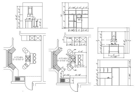 Kitchen Layout With Elevations In Dwg File Cadbull Simple Kitchen