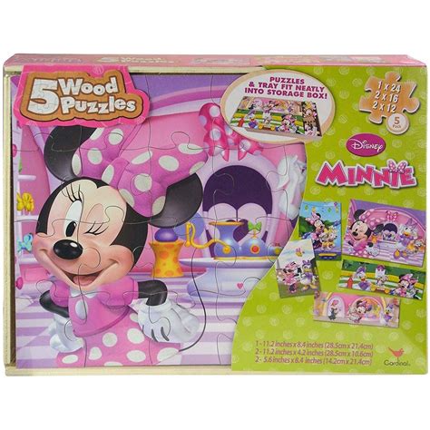 Disney Minnie Mouse Bow Tique 3 Wood Puzzles Set