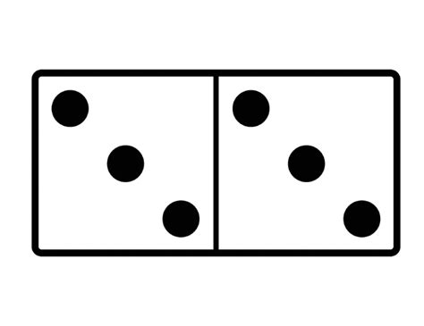 Domino With 3 Spots And 3 Spots Clipart Etc