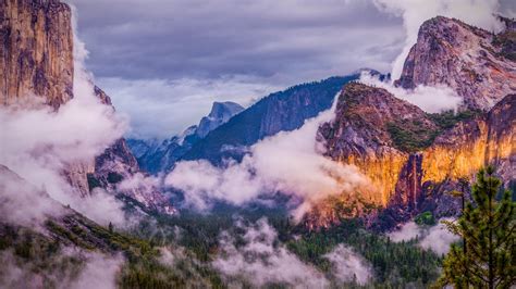 Cloud Covered Mountains In Yosemite National Park 4k Hd Nature
