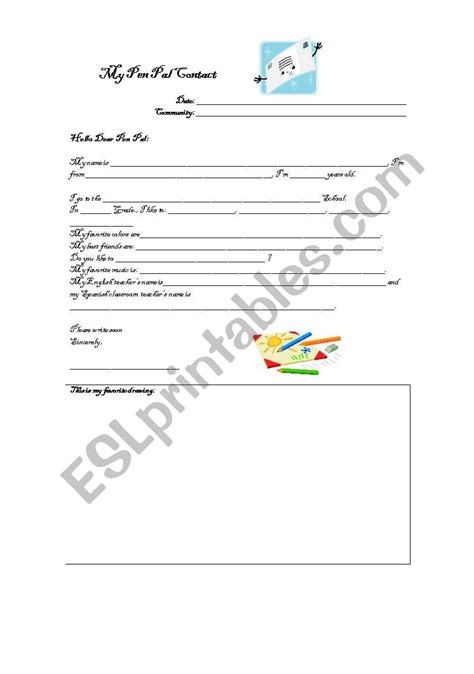 My First Pen Pal Esl Worksheet By Denicito74